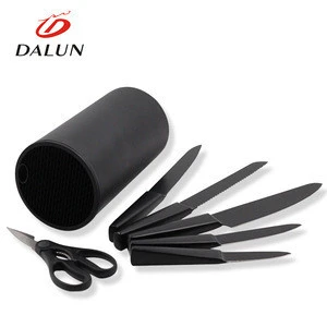 Durability multi knife set with black block utility safety professional chef knife