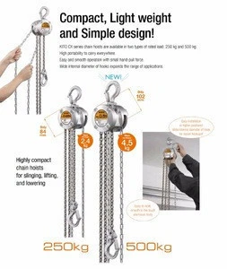 Durable and Professional lifting tools KITO Chain hoists CX series with High-precision made in Japan