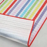 Durable multicolored stripe roll up  alum foil light weight beach camping mat