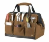 Durable tool bag with Internal metal frame sturdy synthetic fabric with Rain Defender durable water repellent tool bag