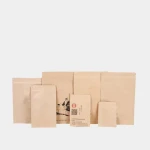 Eco Friendly biodegradable heat seal envelopes sachet coffee powder treat food kraft paper side seal flat pack bags