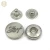 Import Eco-friendly Zinc Alloy Custom Logo Engraved Round Silver Metal Snap Button from China