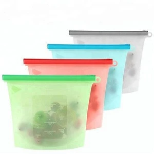 Eco Friendly Ziplock Leakproof Snack Reusable Silicone Food Storage Bag