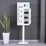 Electronic lock cell phone charging station kiosk by wall mounted or vertical