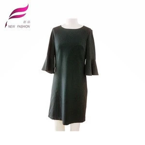 Elegant Shape Long Sleeve Ethnic Dress Organic Cotton Clothing Women