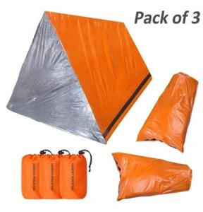 Emergency Sleeping Bag Thermal Bivvy - Use as Emergency Bivy Sack, Survival Sleeping Bag, Mylar Emergency Blanket with whistle