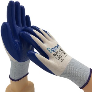 EN388 CE certificate Oil resistant light duty nitrile smooth palm coated work gloves