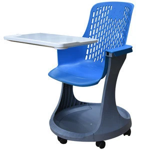 Ergonomic conference chair with writing tablet dinning table