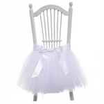 European American royal fashion wedding slipcovers dinning baby birthday party chair covers tulle tutu chair skirt
