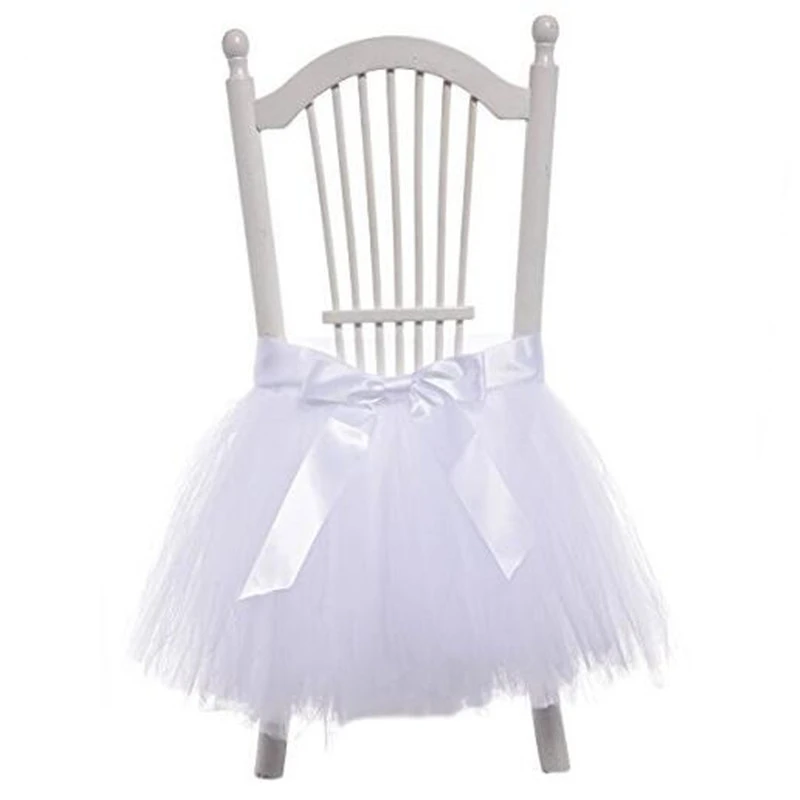 European American royal fashion wedding slipcovers dinning baby birthday party chair covers tulle tutu chair skirt