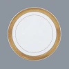 European style fine bone china ceramic gold rim tableware set dinnerware luxury