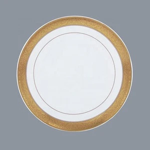 European style fine bone china ceramic gold rim tableware set dinnerware luxury