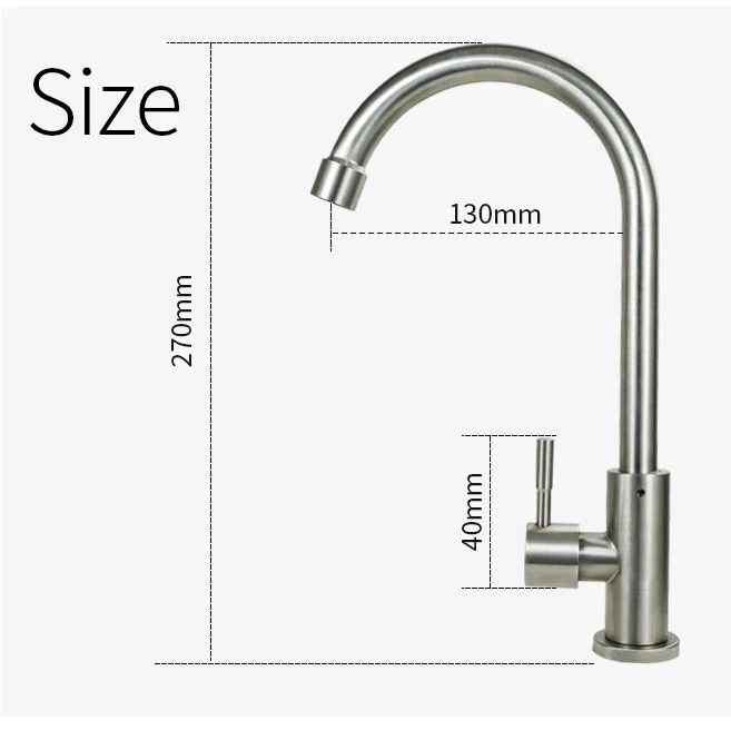 Factory Direct Supply Kitchen Sink Faucet Cheap Cold Water 304 Taps Faucet Kitchen Brushed Kitchen Faucet