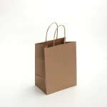 Factory Price Wholesale High Quality Kraft Paper Packaging Bags With Handles, Print Your Own Logo Custom Fast Food Paper Bags