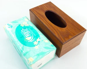Factory self-made quality good Supermarket Wooden tissue box