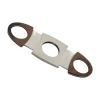Factory supply directly,Oval Stainlless Steel Cigar Cutter with wood panels ,Double blades, Promotion gifts