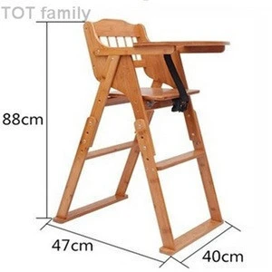 Factory Support Custom Stool Infant Feeding Restaurant Children Bamboo Baby High Chair