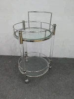 Factory Wholesale Modern Design Clear Acrylic Bar Cart with Glass Tabletop