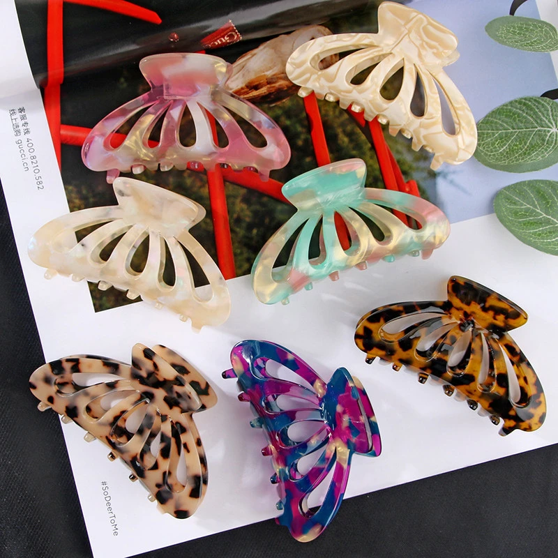 Fashion accessories luxurious Korea butterfly leopard hair claws for women hair decoration
