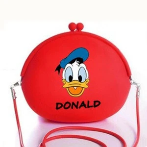 Fashion Donald Duck Cartoon Silicone Shoulder Messenger Bag Jelly bag handbag carrying case