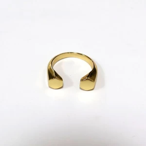 Fashion New Creative Smooth Geometric Opening Rings New Arrival Adjustable 18k Gold Plating Hexagonal Finger Rings