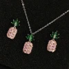 Fashional Necklace And Earring Pineapple Design Micro Pave Jewelry Set
