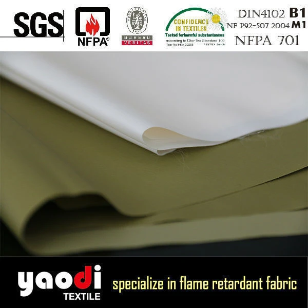 fire resistant waterproof 450t nylon taffeta pu coated fabric for garment