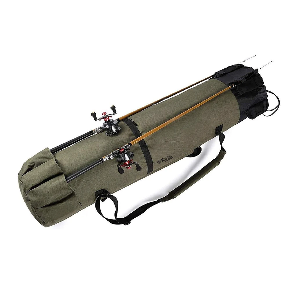Fishing Pole Rod Reel Storage Bag Case Carrier Tool Oxford Foldable Tackle Shoulder Strap Fishing Rod Bags