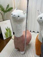 Flannel Fabric Cute Alpaca Shape Living Room Single Chair Bedroom Soft Childrens Furniture Animal Doll Alpaca Sitting Bench