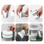Food Grade Portable Foldable Coffee Cup Reusable Drinking Cup Silicone Coffee Mug Cup With Lid