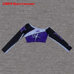 Free sample sublimated cheerleading top with long sleeve