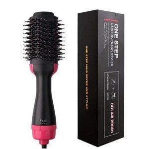 Free Samples One Step Hot Air Brush Salon Professional Hair Dryer Curler Straightener Comb Hot Air Brush