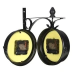 Free Shipping Charminer Vintage Decorative Double Sided Metal Wall Clock Antique Style Station Wall Clock Wall Hanging Clock