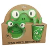 frog  shape customized wholesale creative bamboo fiber biodegradable kids dinnerware set