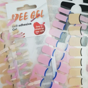 Gel Nail Sticker/ self Gel Nail high Glossy waterproof long lasting Real Gel Strips/Nail Wrap(Gel Sticker)