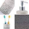 Geometrical Design 17pcs Fabric Shower Curtain Set Customized Printing Bathroom Set with Chenille Bath Mat