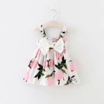 GG144 high summer kids girl sleeveless floral printing baby dresses