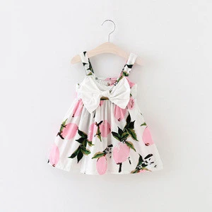 GG144 high summer kids girl sleeveless floral printing baby dresses