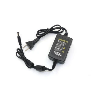 GK-A002  cctv power supply 12v 2amp CE ROHS FCC certified CN/US/EU plug standard dual cable power adapter plug-in power adaptor