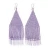 Import Glass Beaded Waterfall Earrings - Lavender and White Glass Beads Earrings - Handmade Boho Jewelry from Vietnam