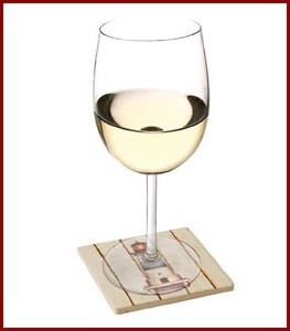 Glass Coasters with Sandstone Design in Set of 4