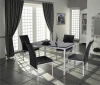 Glass Dining Table Set 1+6 Modern Design Dining Table Chair Set Used Living and Dining Room