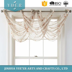 Good price 100% polyester type of office window valance transparent for living room house curtains