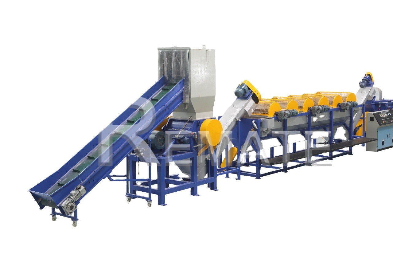 Good Quality Waste PE Film And Bags Plastic Crushing Washing Drying Recycling Machine