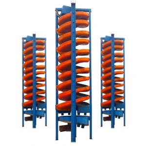 Gravity spiral separator for iron, black sand, coal, coltan, gold concentrating