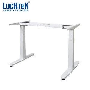 Gray Electric 2 Legs Height Adjustable Desk Frame With Single Motor