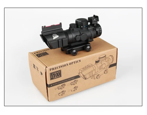 GZ1-0105 4x32 dual ill. Tactical compact infrared rifle scope with fiber optic sight sniper riflescope