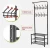 Import Hallway organizer metal coat garment rack hooks with shoe storage leather bench from China