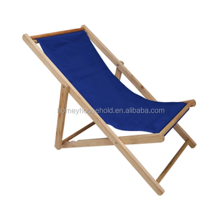 Hardwood Folding Canvas Beach Chair Sun Lounge Deck Chair