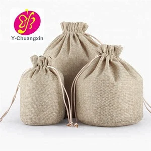 Jute Coffee Bean Bag, Round Bottom Small Burlap Fabric Shopping Bag